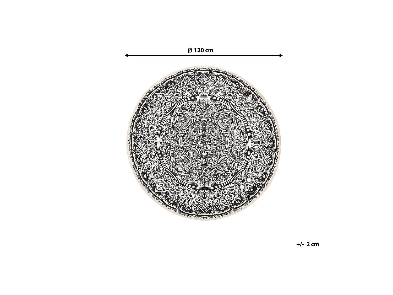 Rug HIZAN Black ø 120 cm Cotton