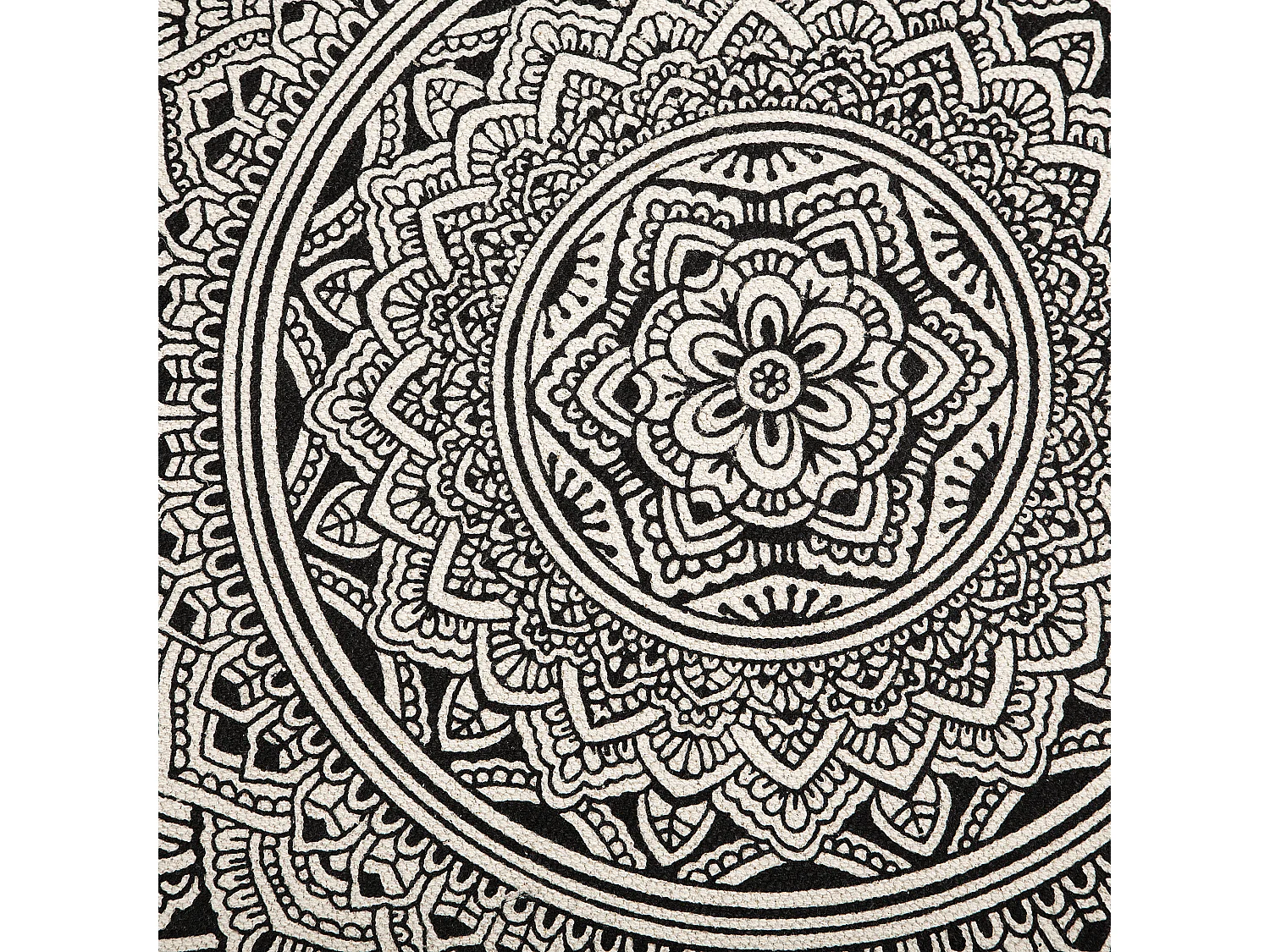 Rug HIZAN Black ø 120 cm Cotton