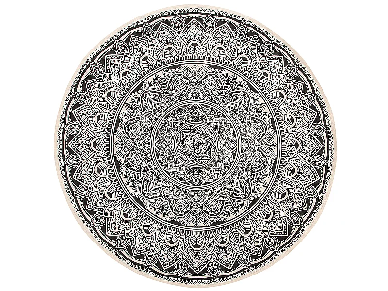 Tapis HIZAN Noir ø 120 cm Coton