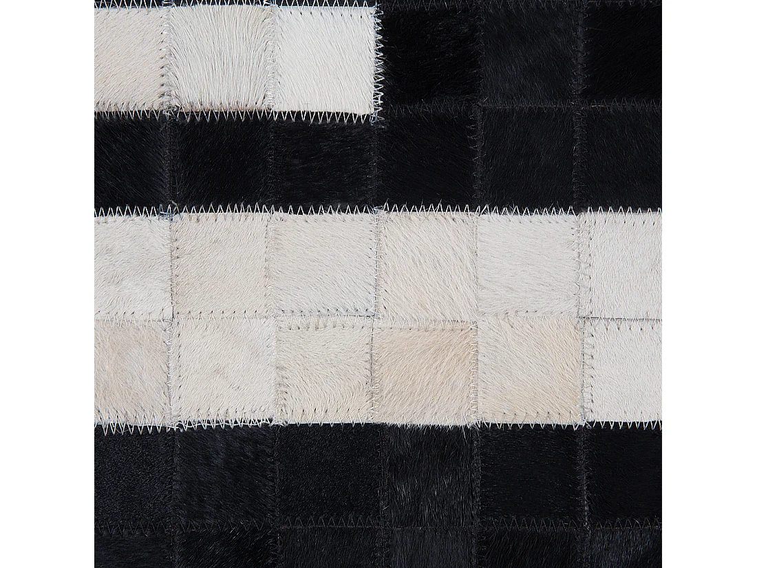 Tappeto BOLU 80 x 150 cm Pelle naturale Nero