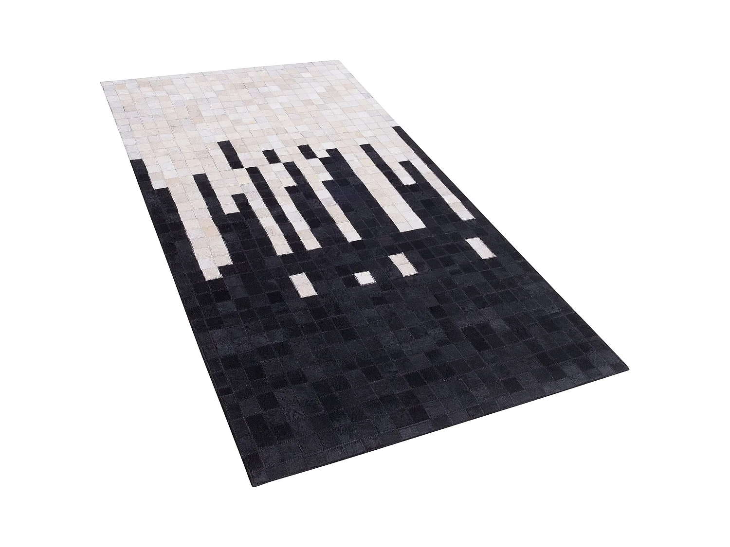 Teppich BOLU 80 x 150 cm Echtleder Schwarz