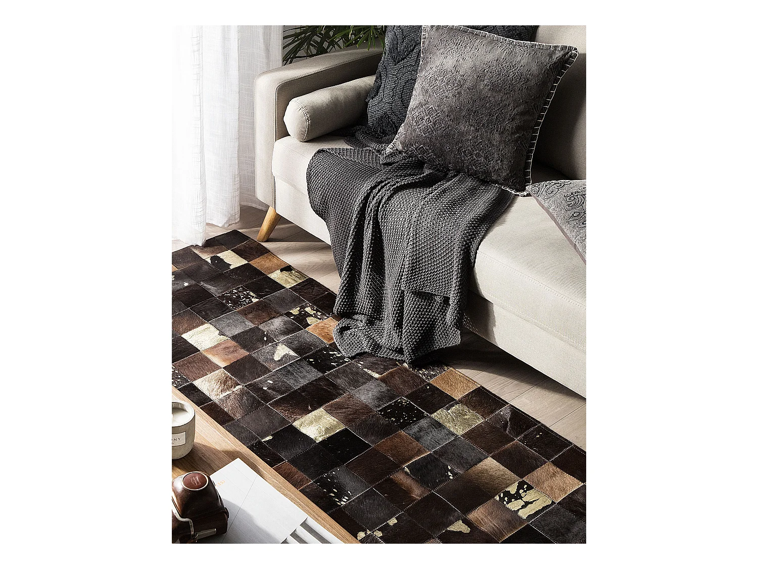 Tapis BANDIRMA Marron 80 x 150 cm Cuir