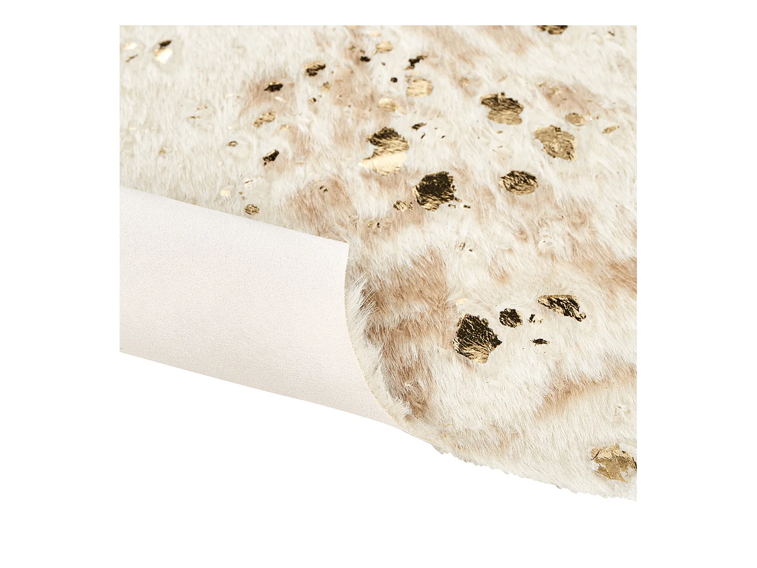 Dywan ekoskóra w łaty 150 x 200 cm beżowy ze złotym BOGONG