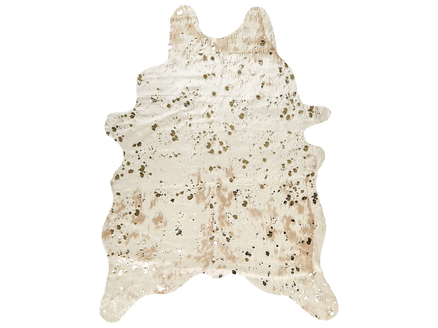 Tapis imitation peau de vache avec taches 150 x 200 cm beige et doré BOGONG