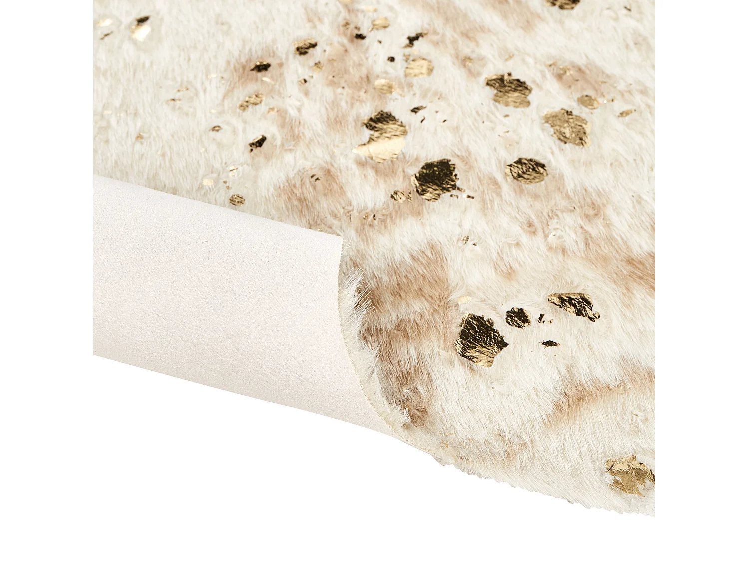Tapis imitation peau de vache avec taches 150 x 200 cm beige et doré BOGONG