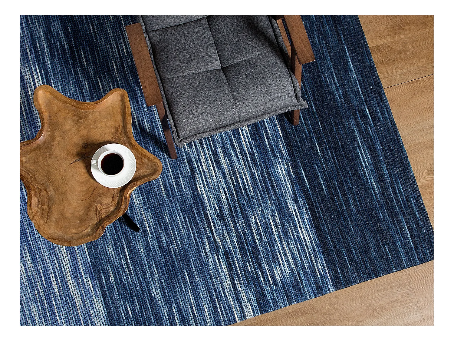 Vloerkleed wol blauw 160 x 230 cm KAPAKLI
