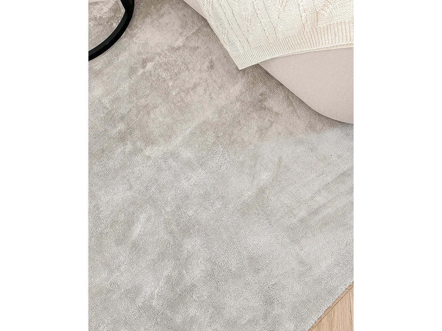 Teppich Viskose hellgrau 160 x 230 cm Kurzflor GESI II