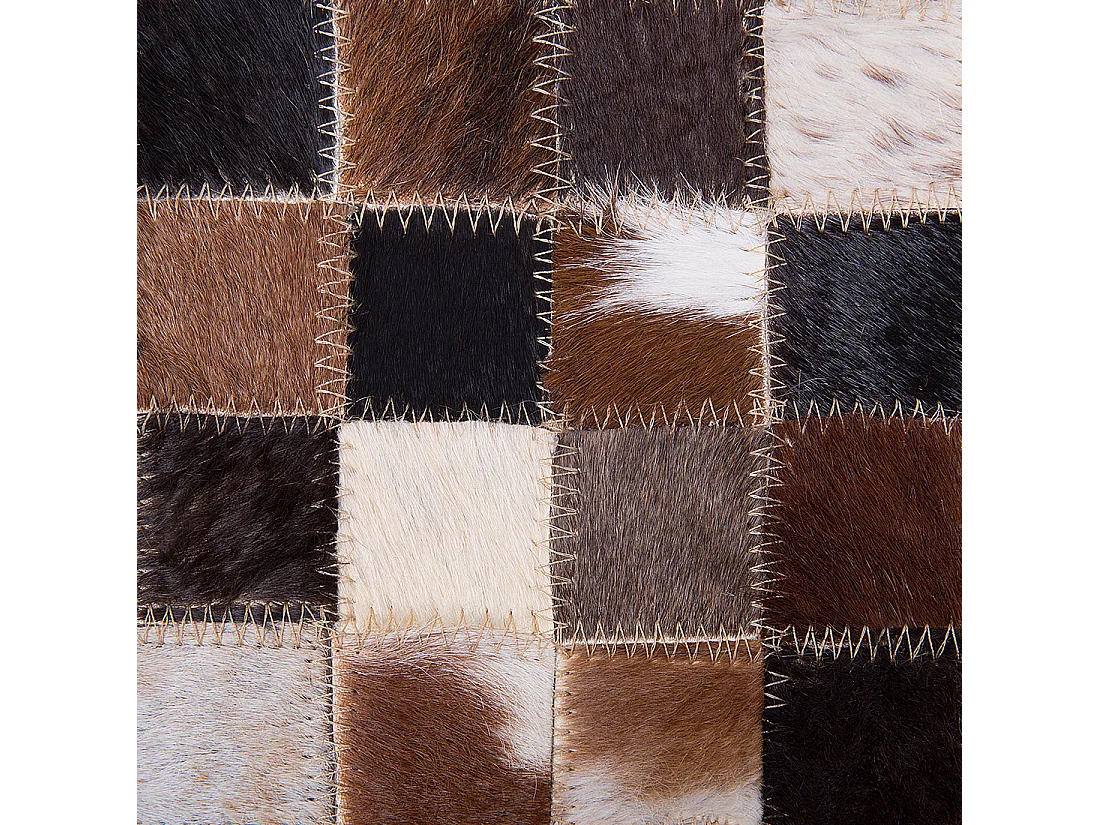 Patchwork Teppich bunt braun schwarz beige 160 x 230 cm handgefertigt Konya