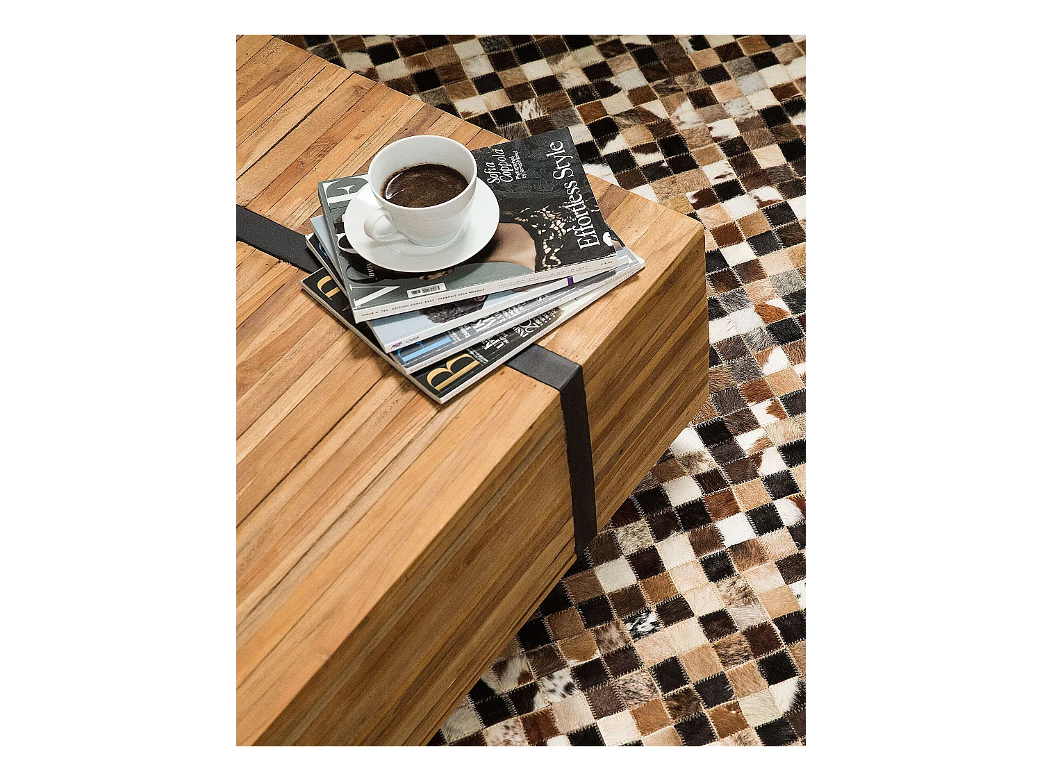Tapis KONYA Marron 160 x 230 cm Cuir