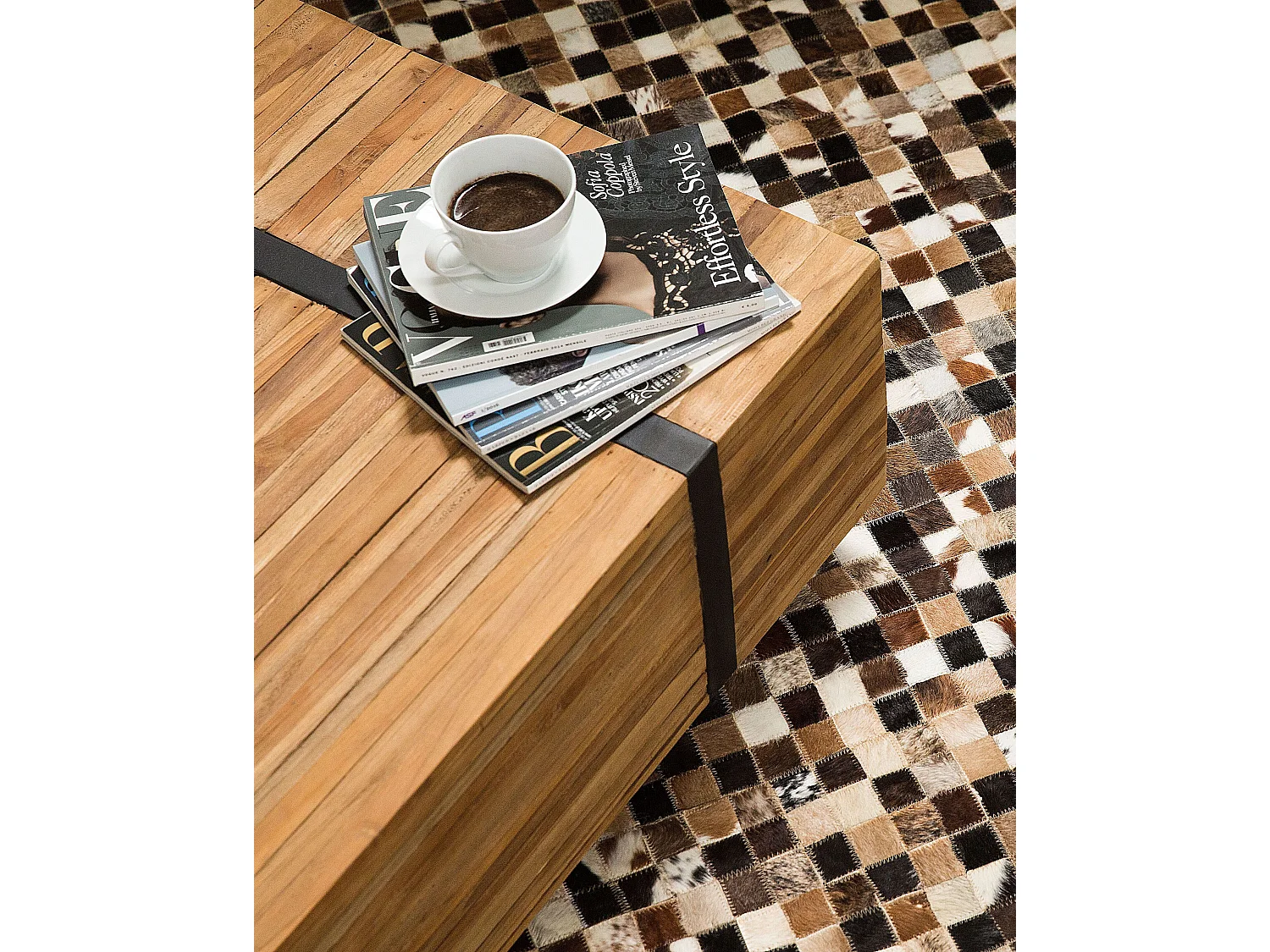 Tapis KONYA Marron 160 x 230 cm Cuir