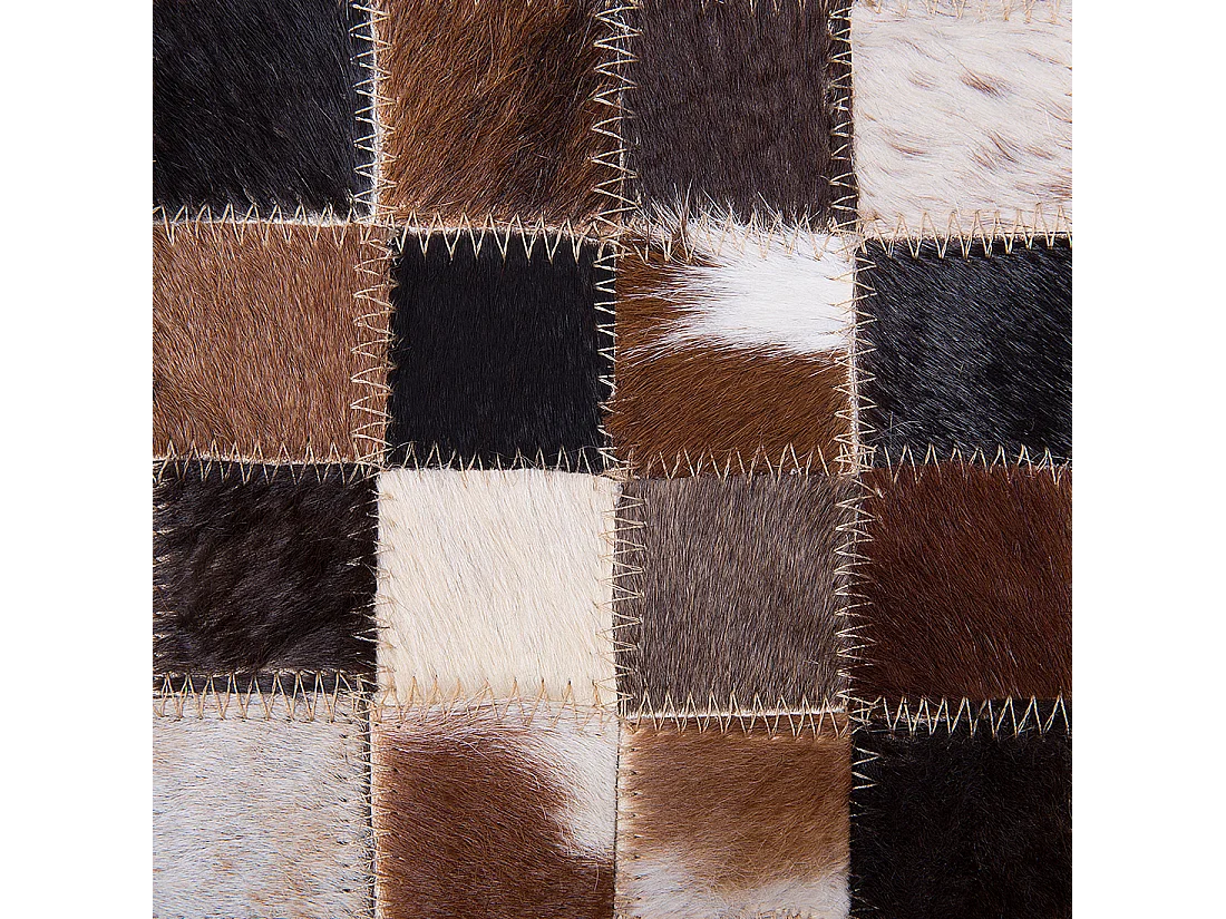 Patchwork Teppich bunt braun schwarz beige 160 x 230 cm handgefertigt Konya