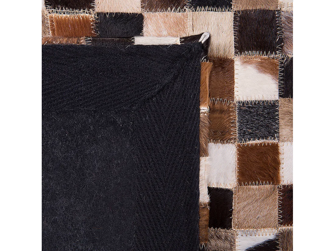 Patchwork Teppich bunt braun schwarz beige 160 x 230 cm handgefertigt Konya