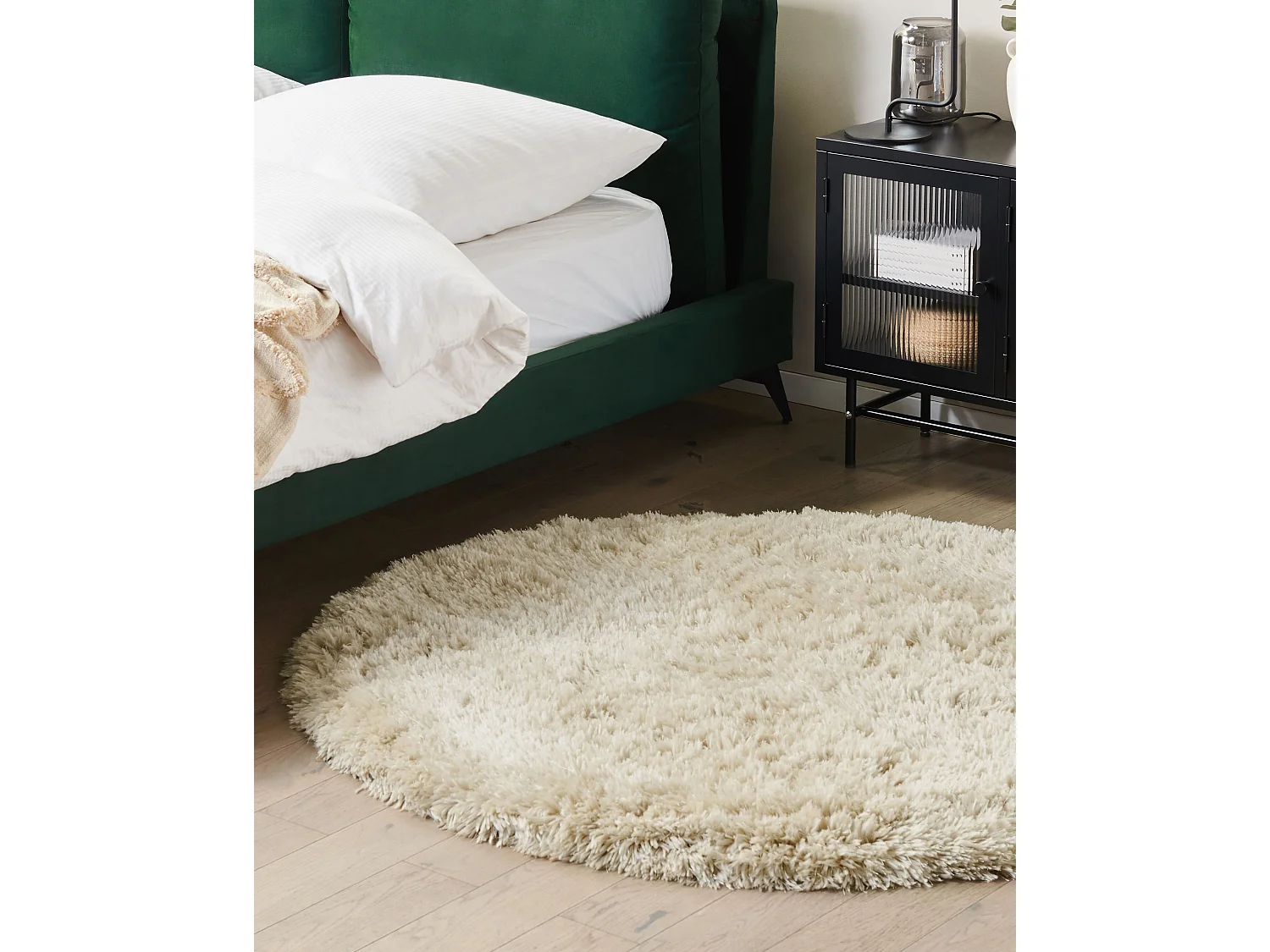 Vloerkleed polyester beige ⌀ 140 cm CIDE