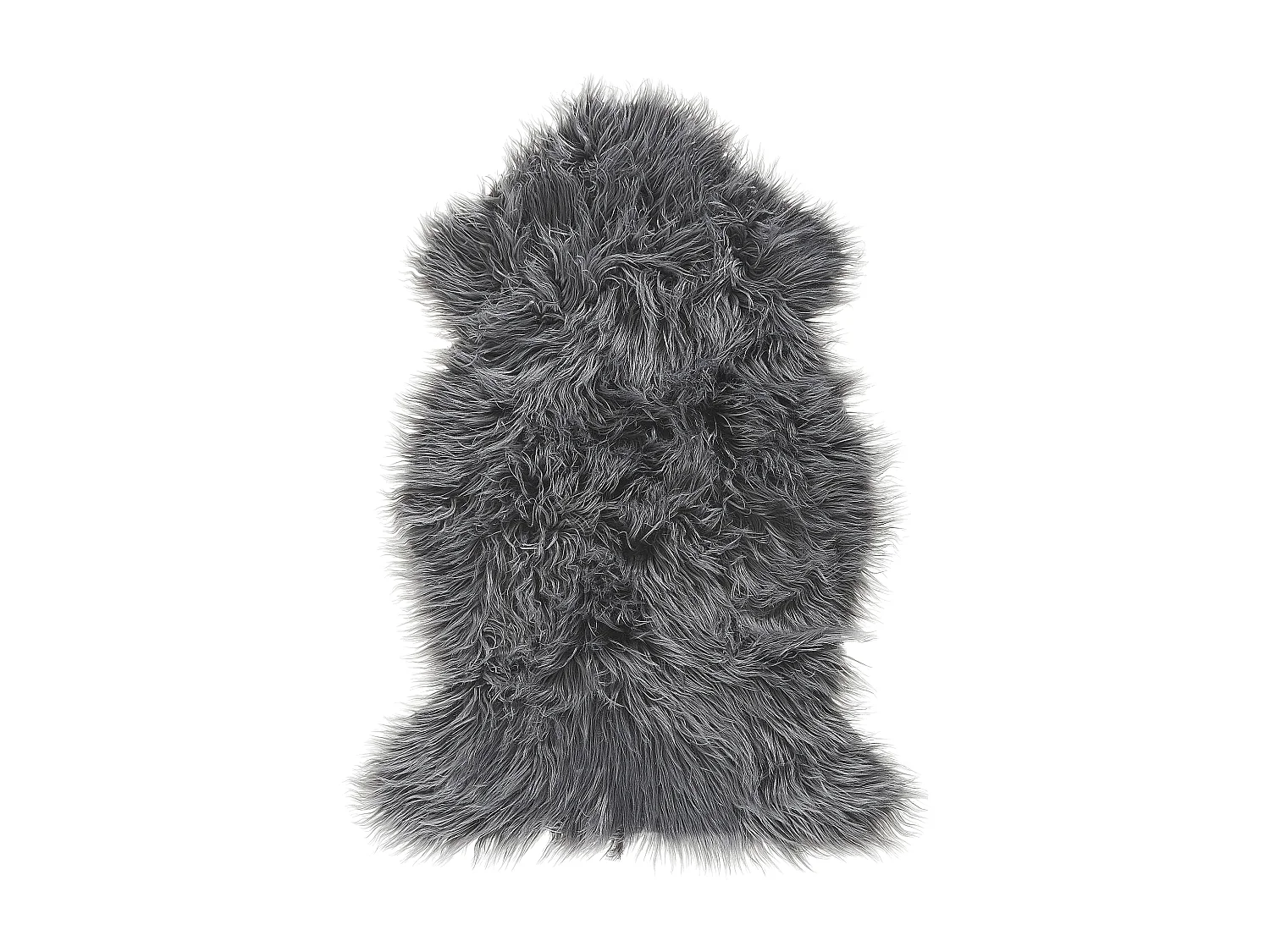 Schaffel Teppich Öko Überwurf grau Webpelz Fellform Faux Lammfell 63 x 95 cm Mungo