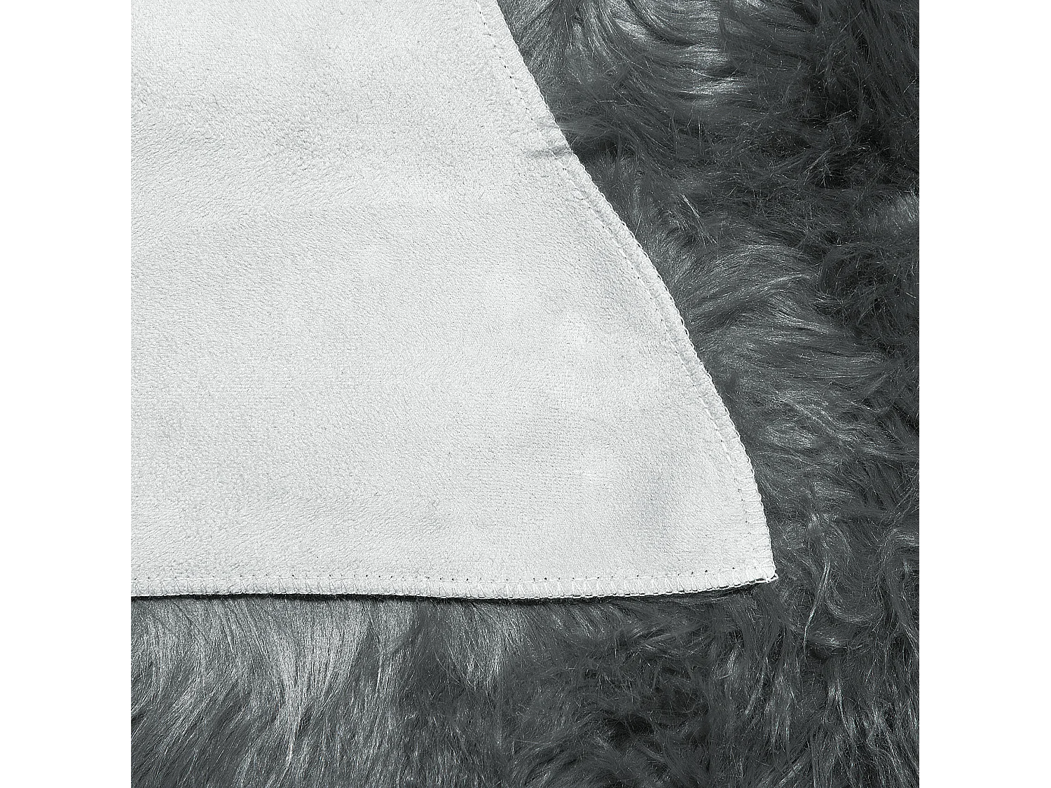 Schaffel Teppich Öko Überwurf grau Webpelz Fellform Faux Lammfell 63 x 95 cm Mungo