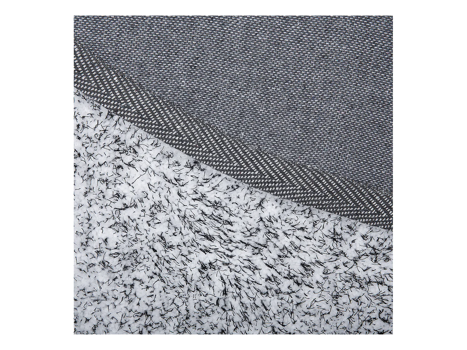 Dywan shaggy okrągły ⌀ 140 cm szary melanż DEMRE