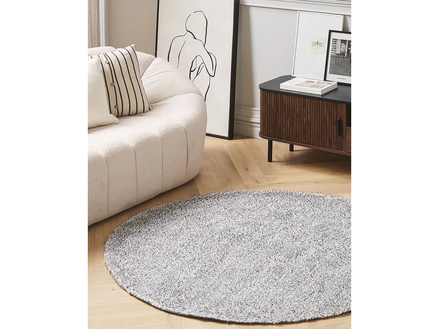 Tapis à poils longs DEMRE Gris ø 140 cm