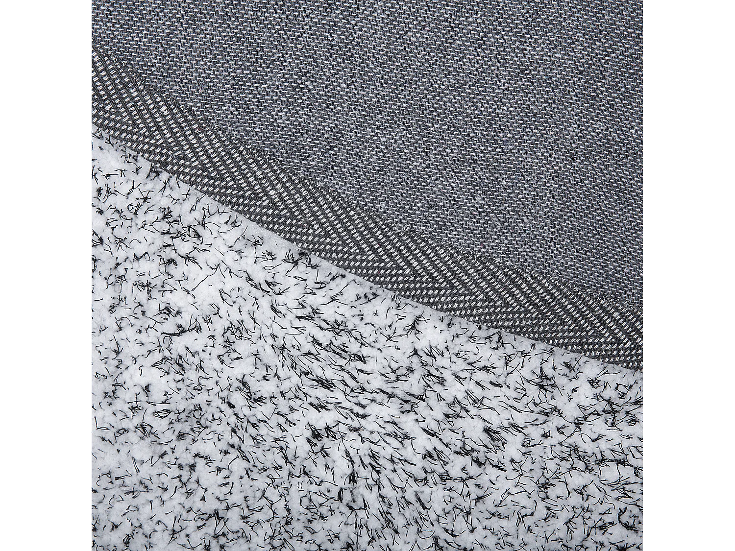 Tappeto shaggy bianco-nero tondo ⌀ 140 cm DEMRE