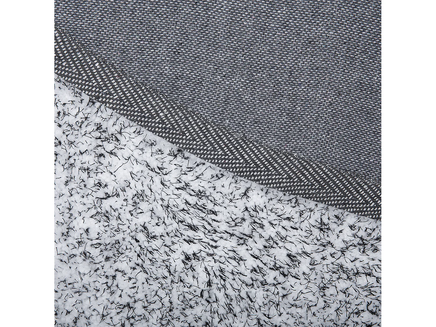 Läufer Teppich rund ⌀ 140 cm grau schwarz meliert getuftet Shaggy Hochflor Demre