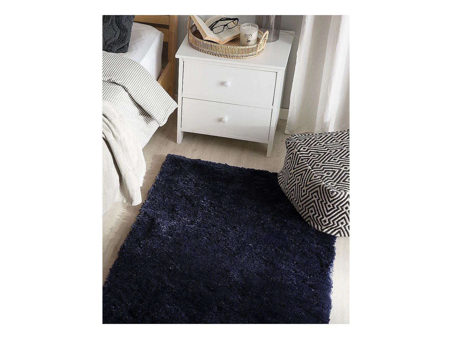 Alfombra azul oscuro 80 x 150 cm EVREN