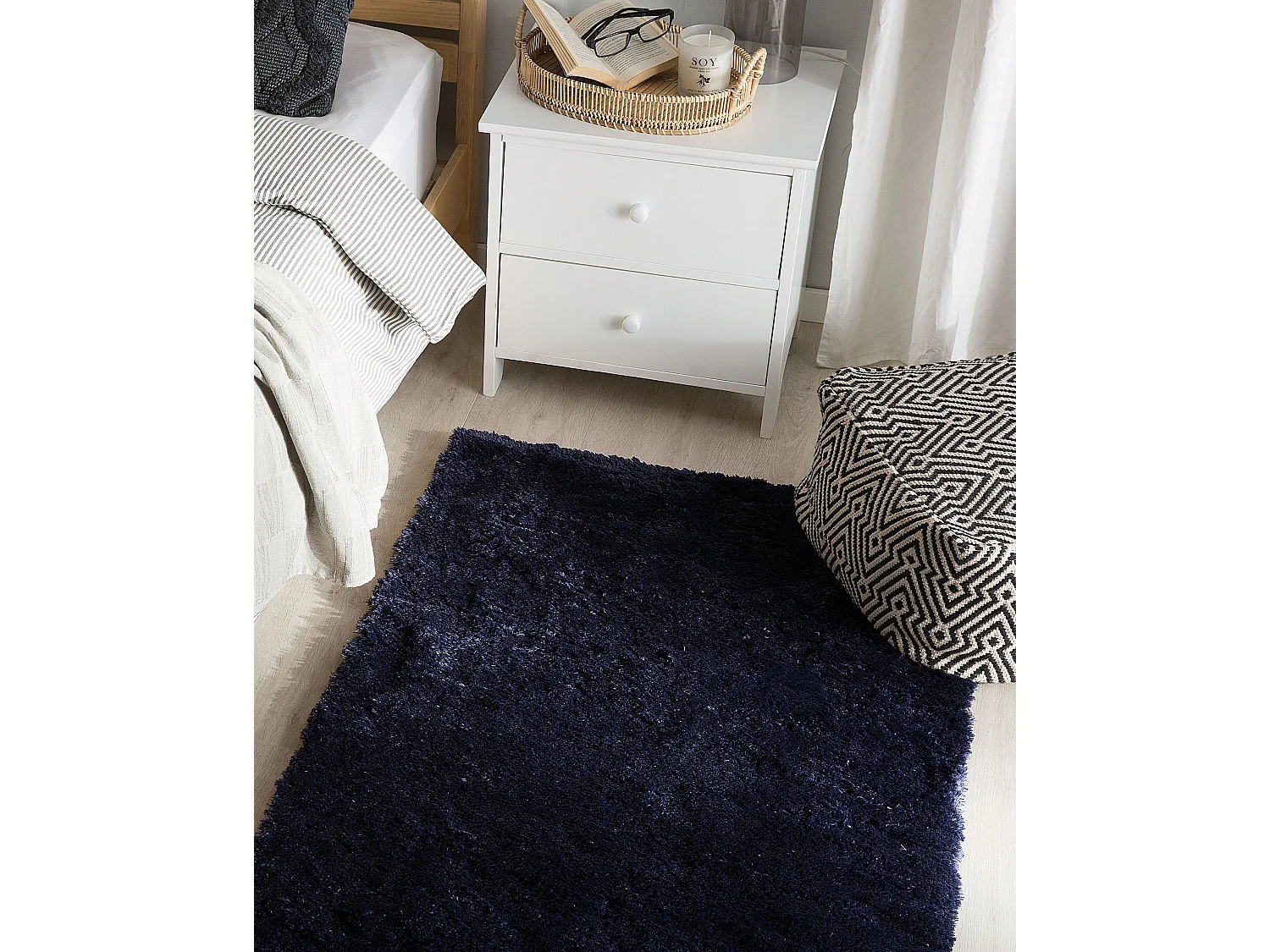 Dywan shaggy 80 x 150 cm niebieski EVREN