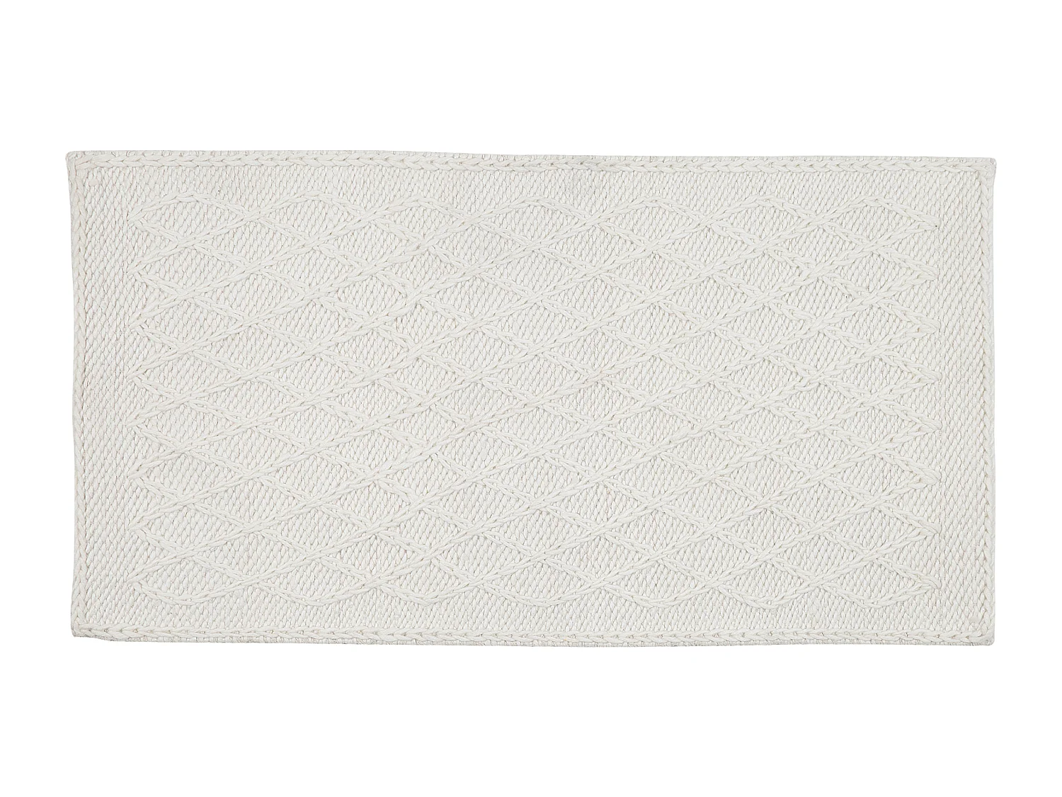 Teppich Wolle cremeweiss 80 x 150 cm Kurzflor ERZIN