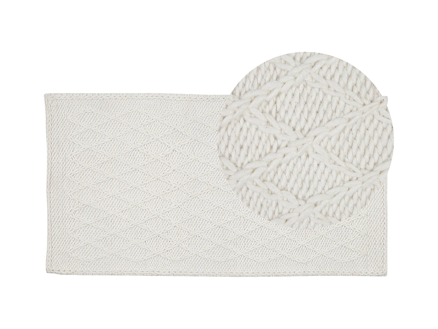 Tappeto decorativo bianco sporco 80 x 150 cm ERZIN