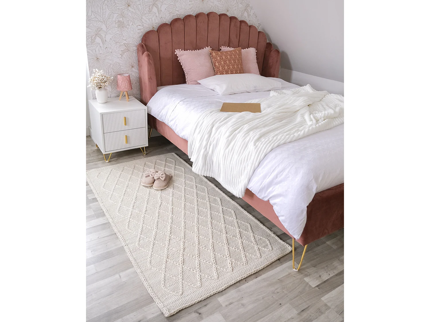 Tapis rectangulaire blanc cassé 80 x 150 cm ERZIN