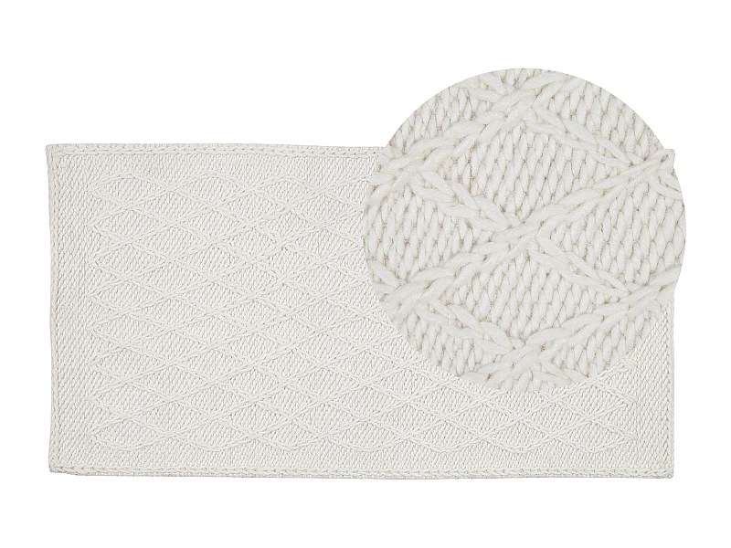 Tapis ERZIN Blanc cassé 80 x 150 cm Laine