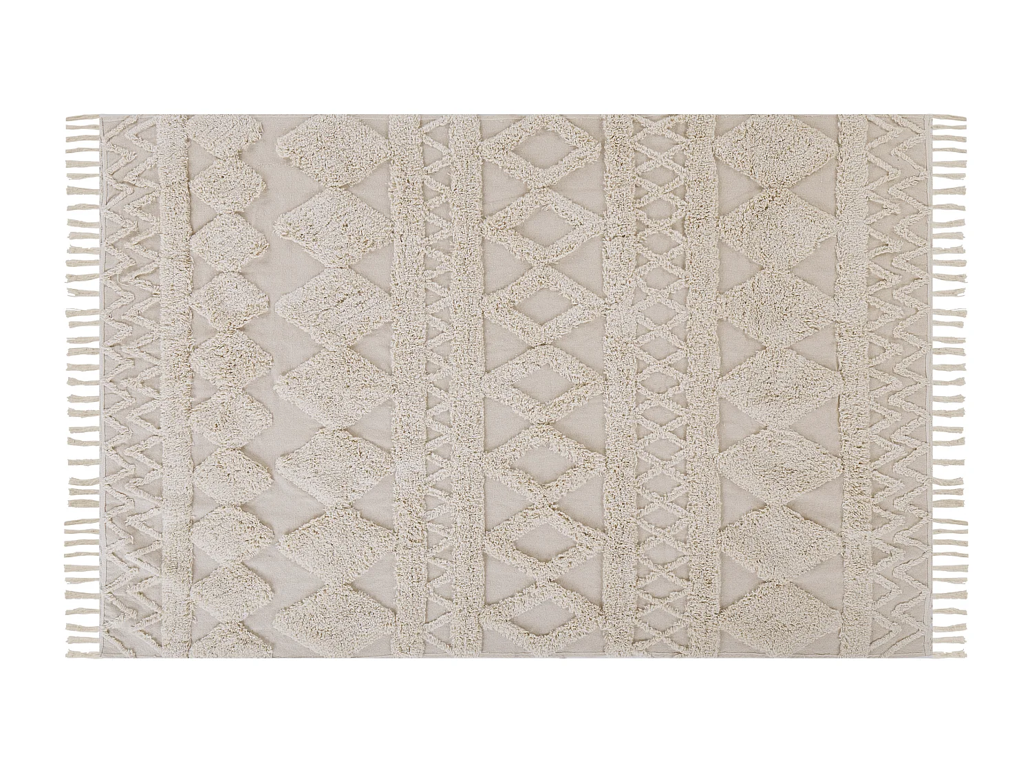 Vloerkleed katoen beige 140 x 200 cm DIDIM