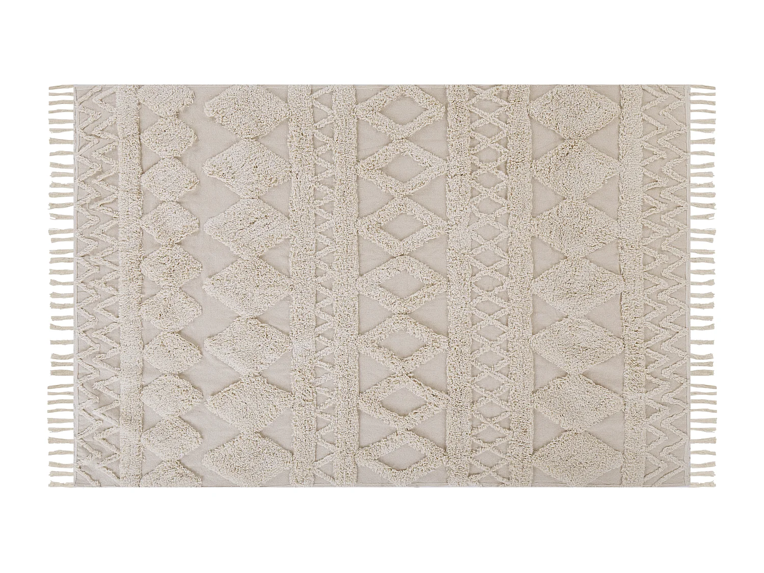 Vloerkleed katoen beige 140 x 200 cm DIDIM