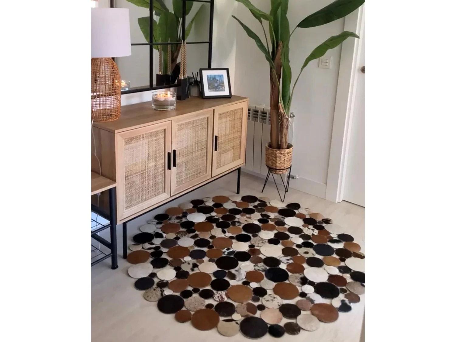 Tappeto SORGUN ø 140 cm Pelle naturale Marrone dorato