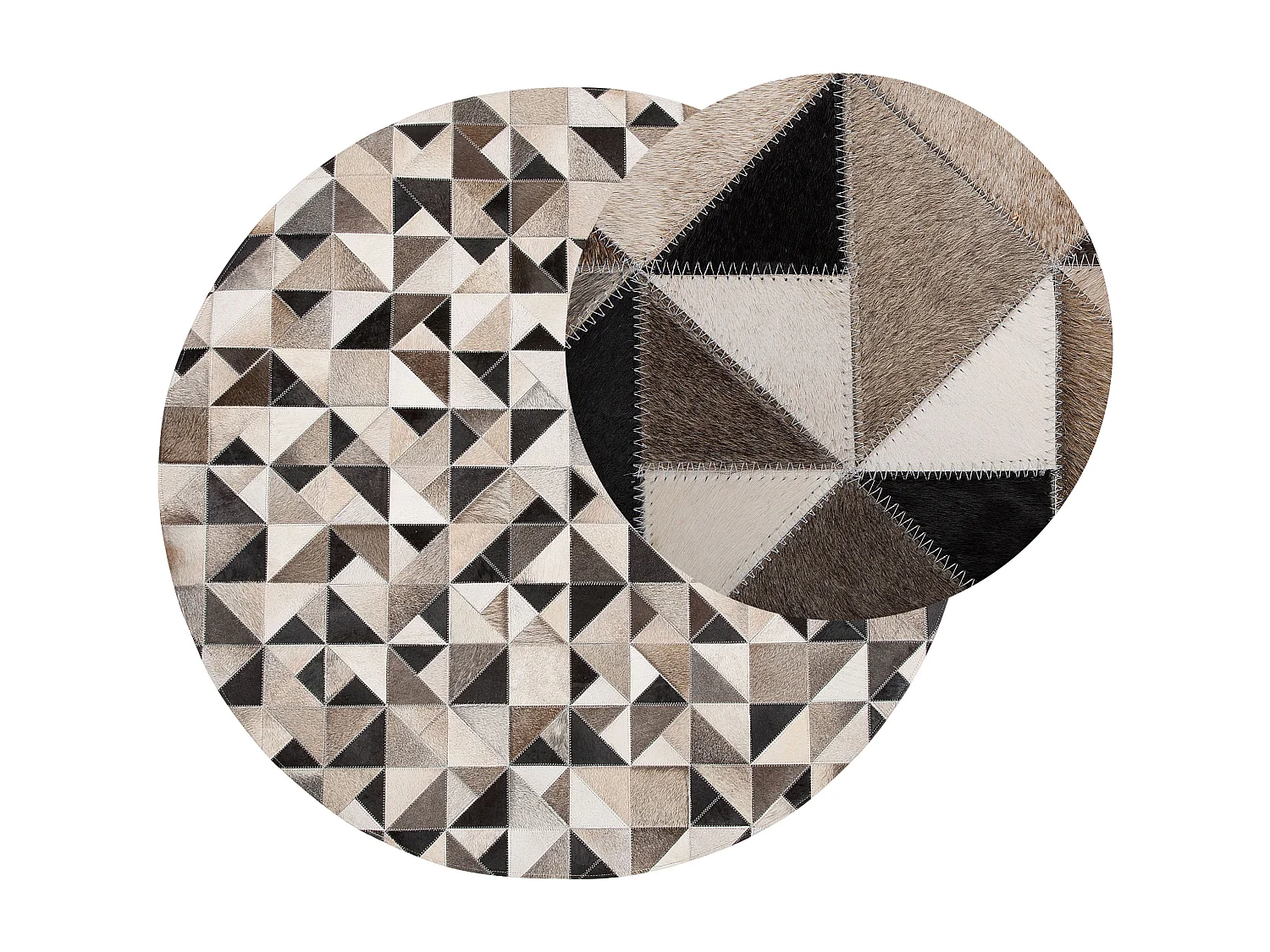 Vloerkleed patchwork grijs/beige ⌀ 140 cm KIRKLAR