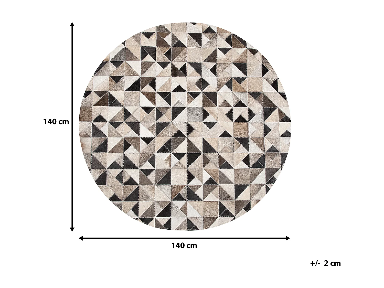 Vloerkleed patchwork grijs/beige ⌀ 140 cm KIRKLAR