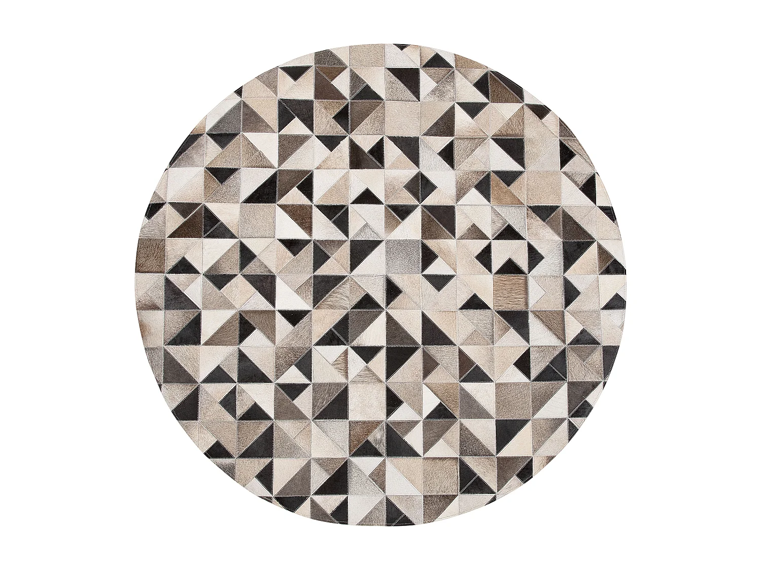 Vloerkleed patchwork grijs/beige ⌀ 140 cm KIRKLAR