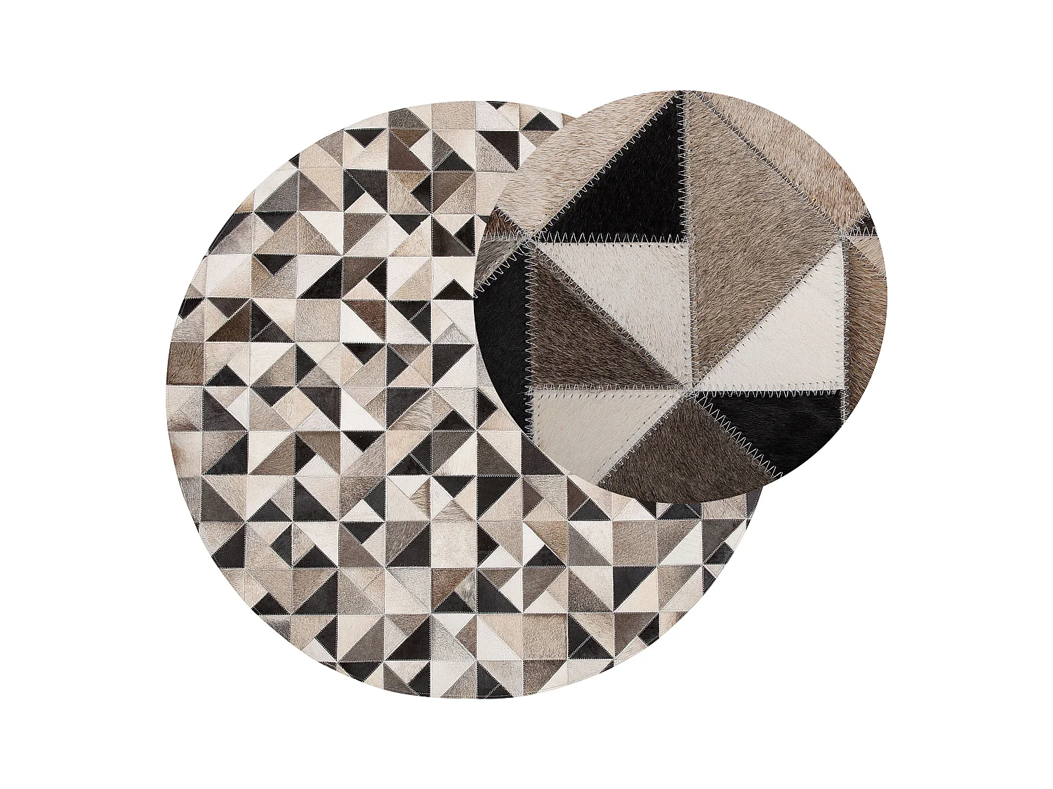Tapis en cuir gris/beige ⌀ 140 cm KIRKLAR