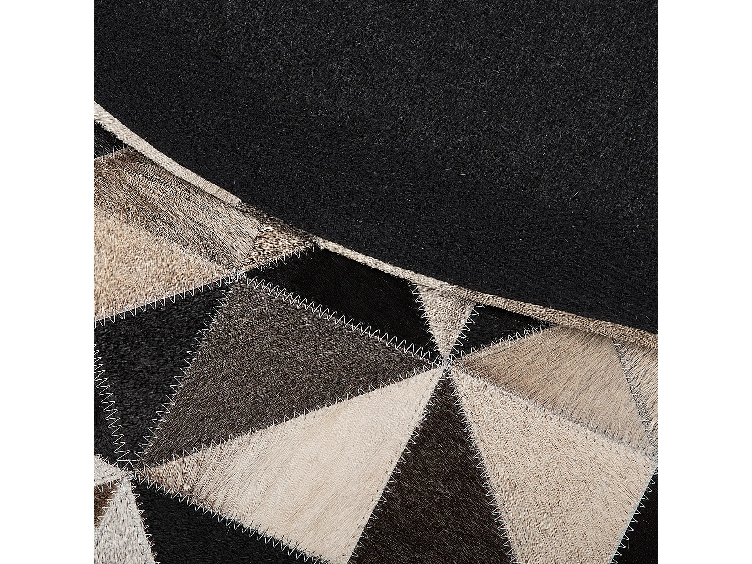 Tapis en cuir gris/beige ⌀ 140 cm KIRKLAR