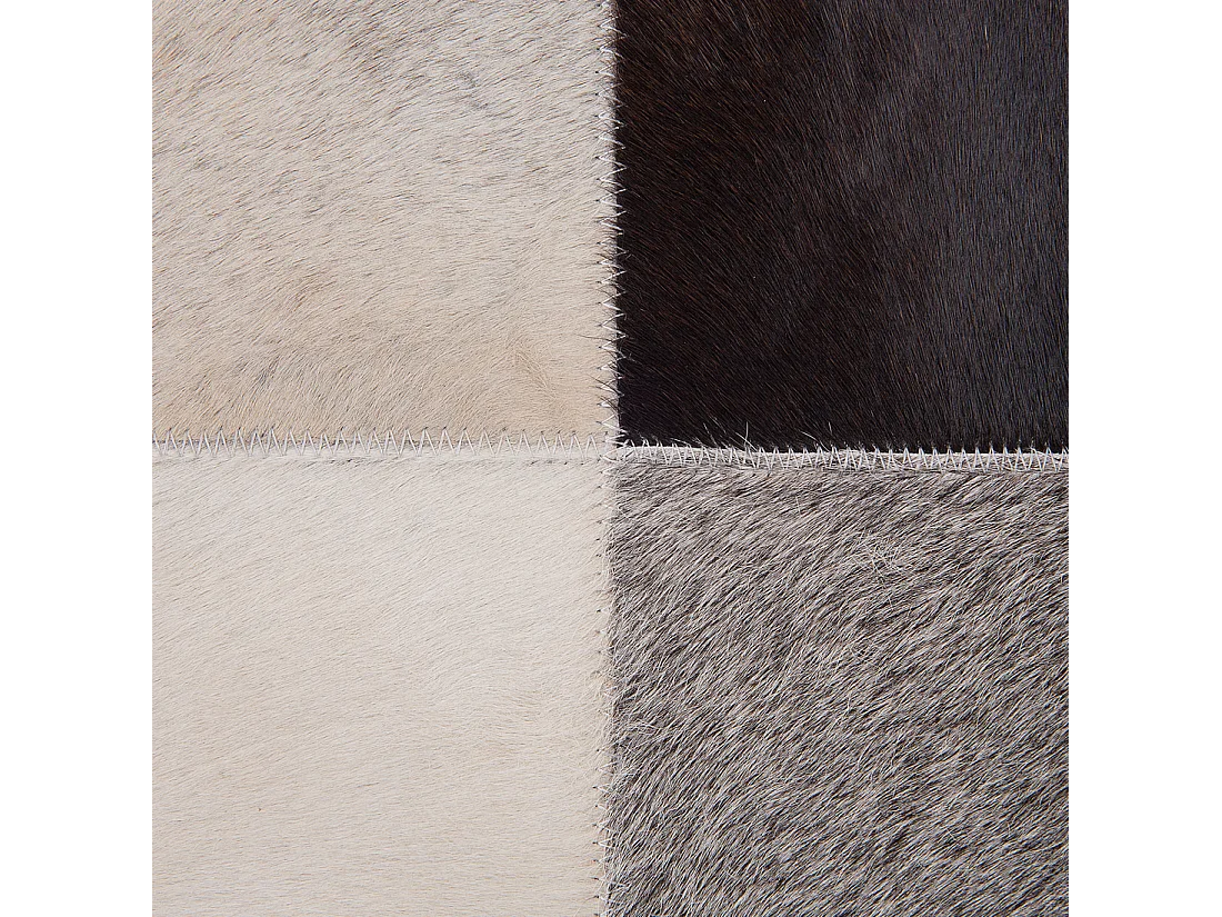 Lederteppich Kuhfell Patchwork braun beige grau rechteckig 200 x 300 cm Soke
