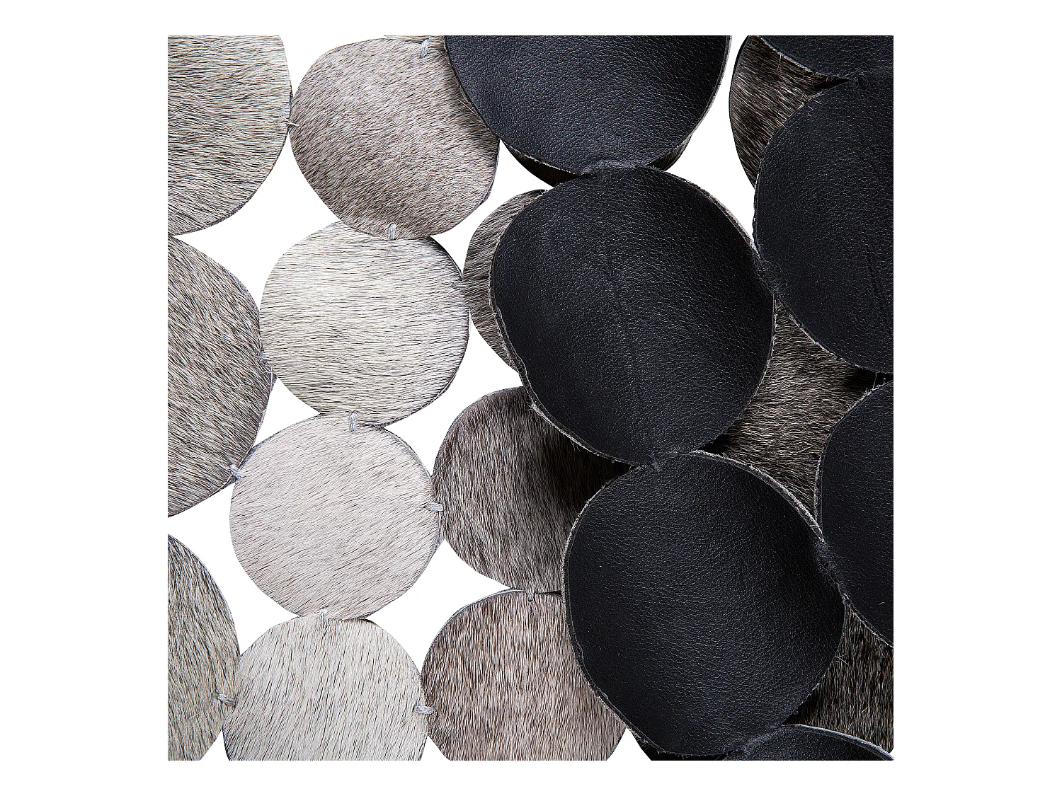 Teppich HILVAN ø 140 cm Echtleder Grau