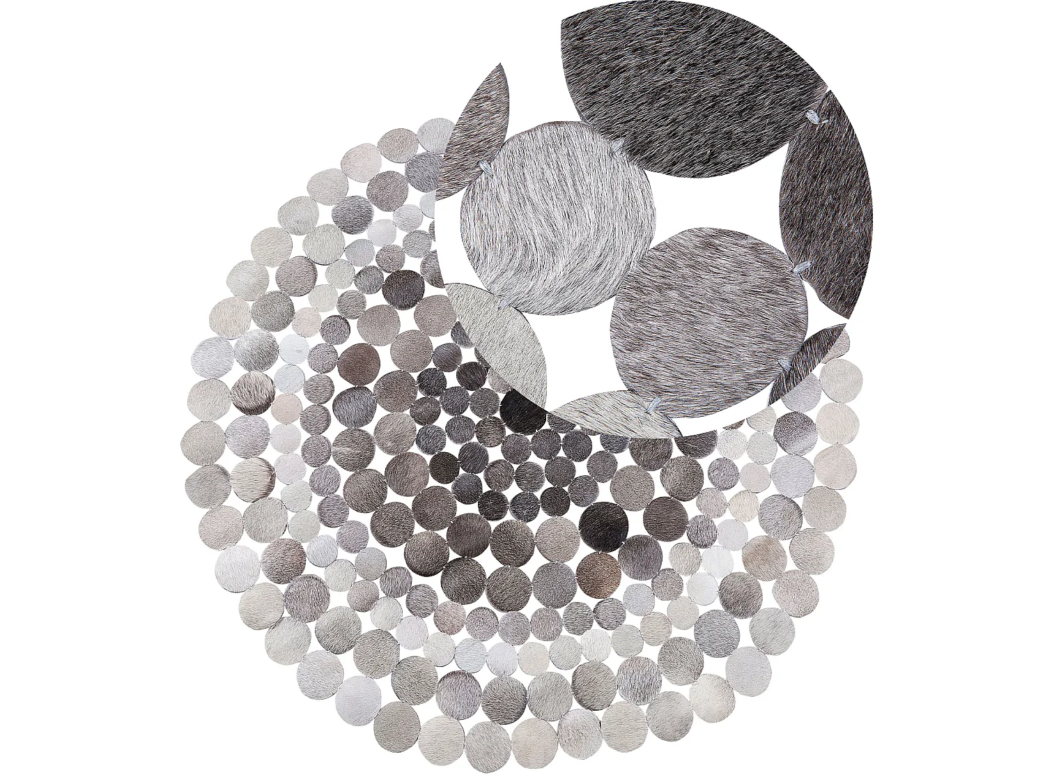 Tapis HILVAN ø 140 cm Cuir Gris