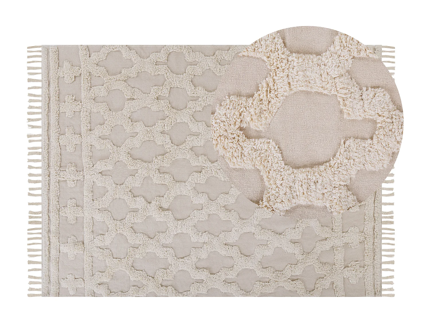 Vloerkleed katoen beige 200 x 140 cm SULUOVA