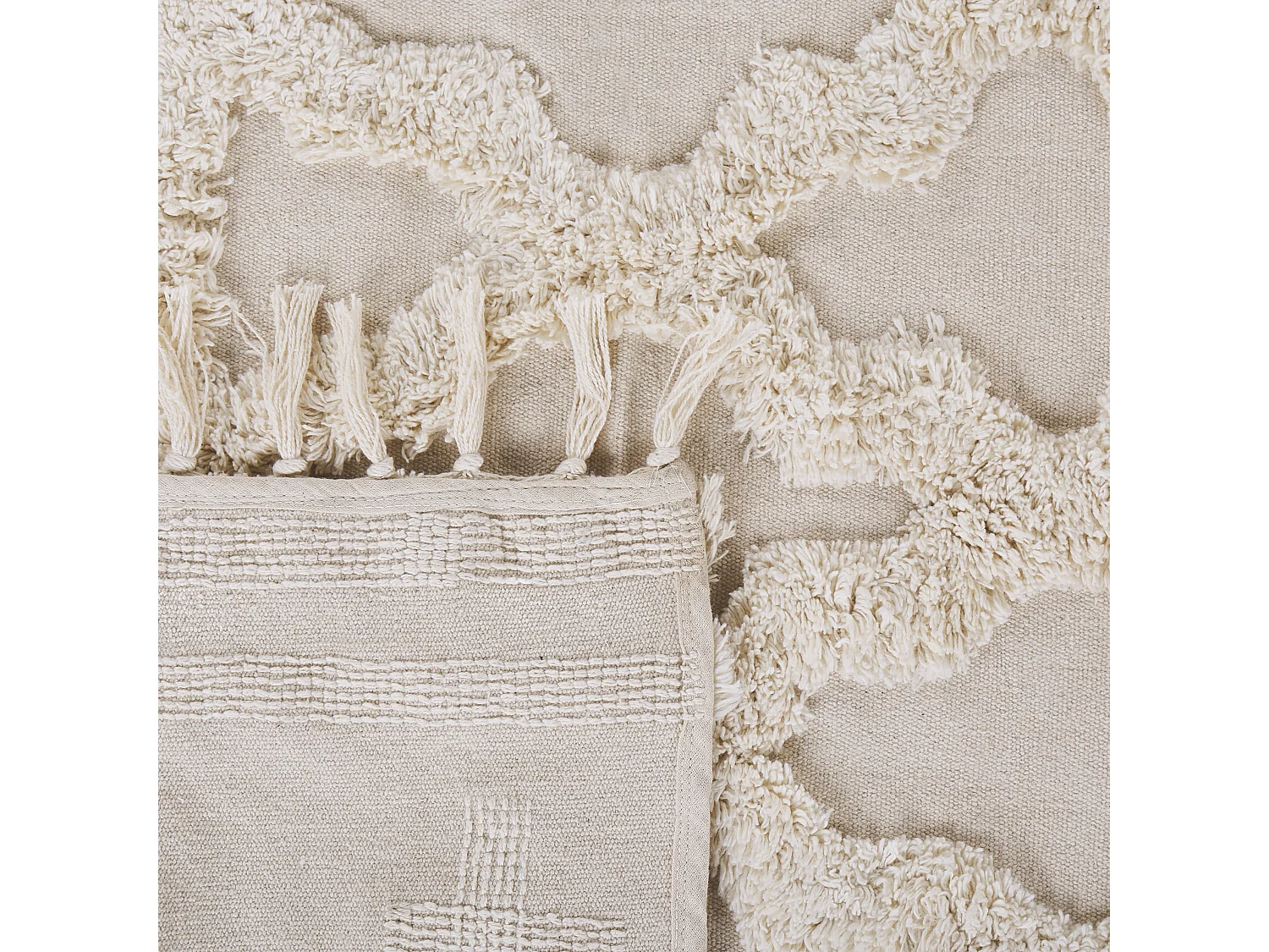 Vloerkleed katoen beige 200 x 140 cm SULUOVA