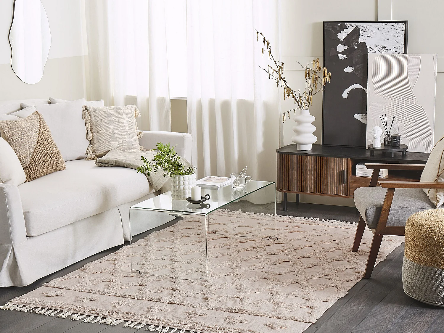 Tapis en coton Beige 140 x 200 cm SULUOVA