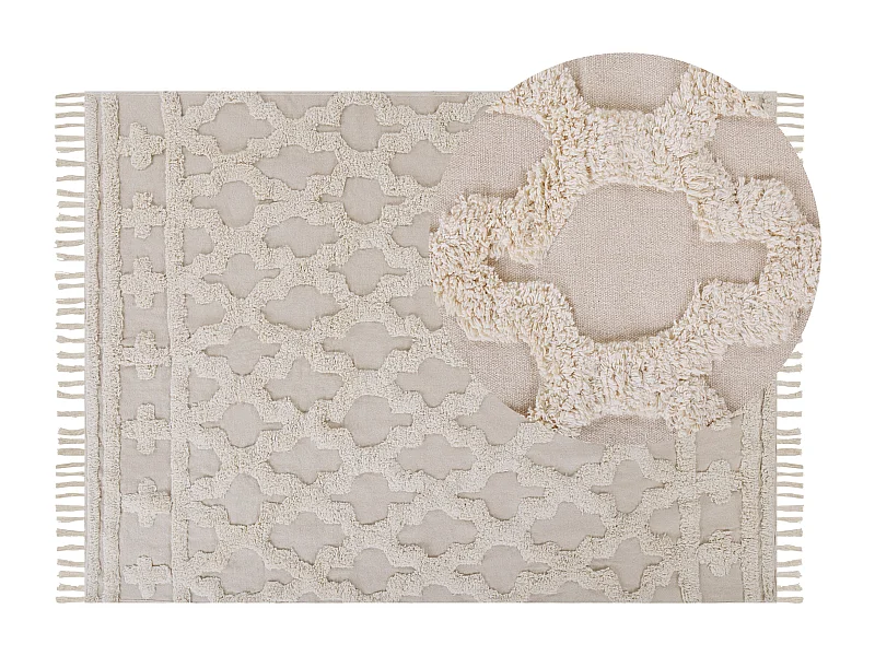 Vloerkleed katoen beige 200 x 140 cm SULUOVA