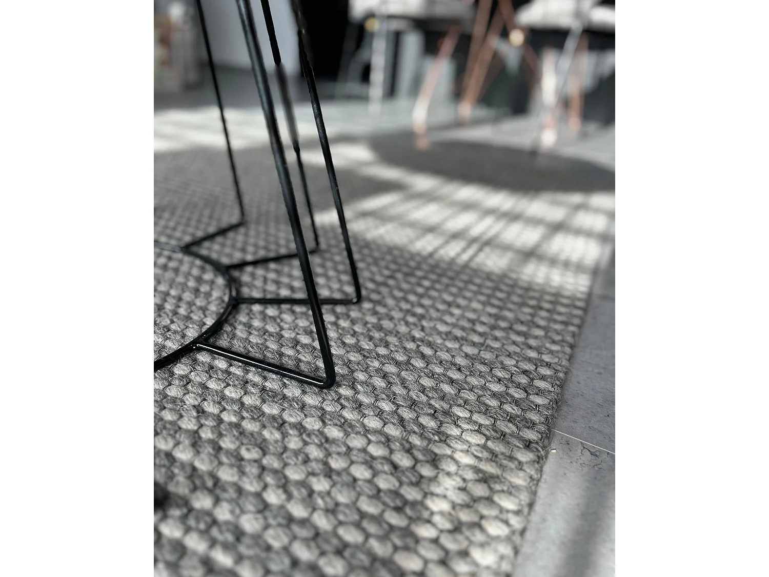 Vloerkleed wol donkergrijs 160 x 230 cm KILIS