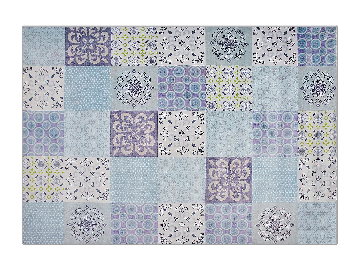 Teppich grau mehrfarbig Mosaik-Muster 160 x 230 cm Inkaya