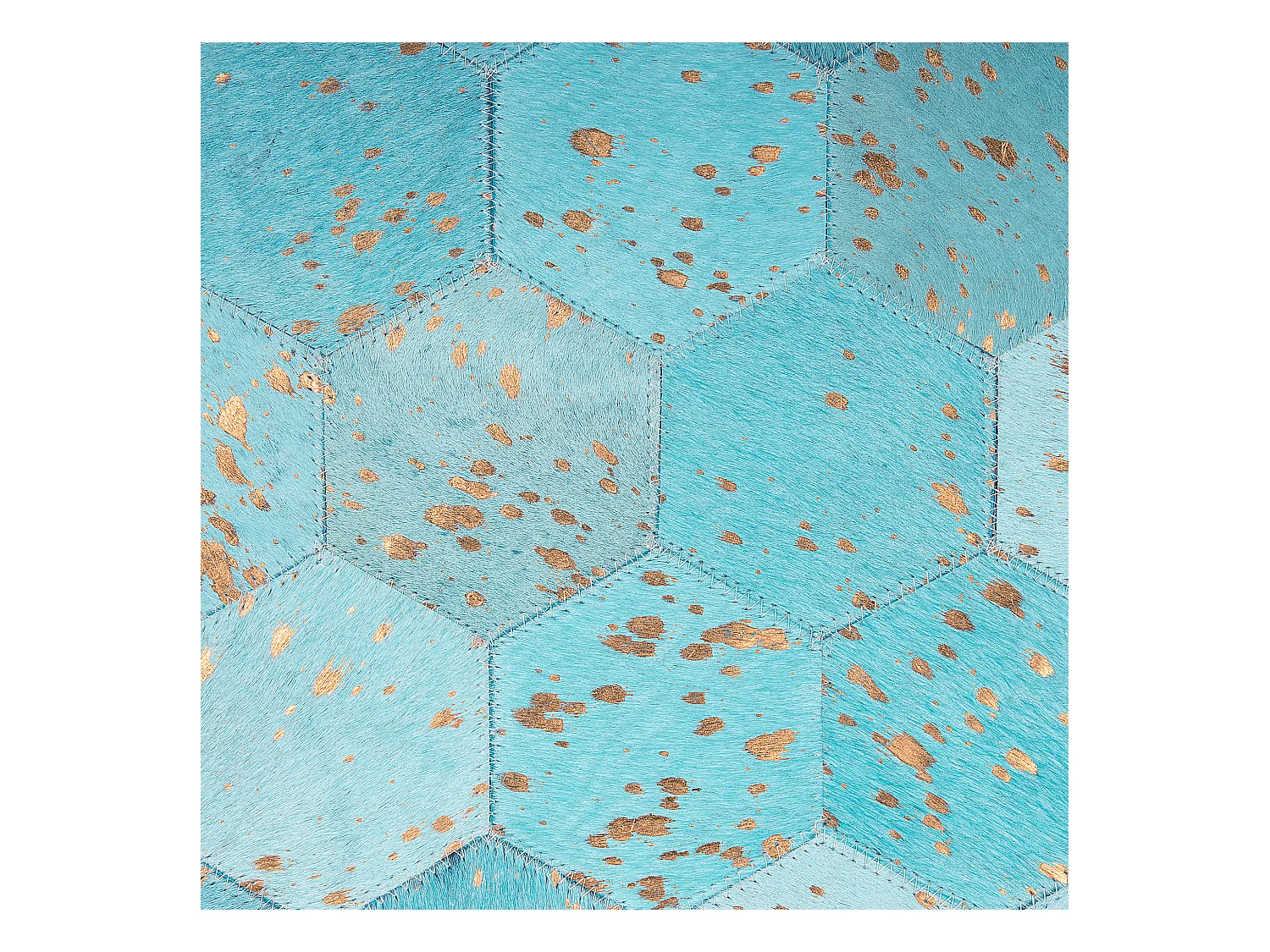 Vloerkleed ZEYTIN ø 140 cm Leer Turquoise
