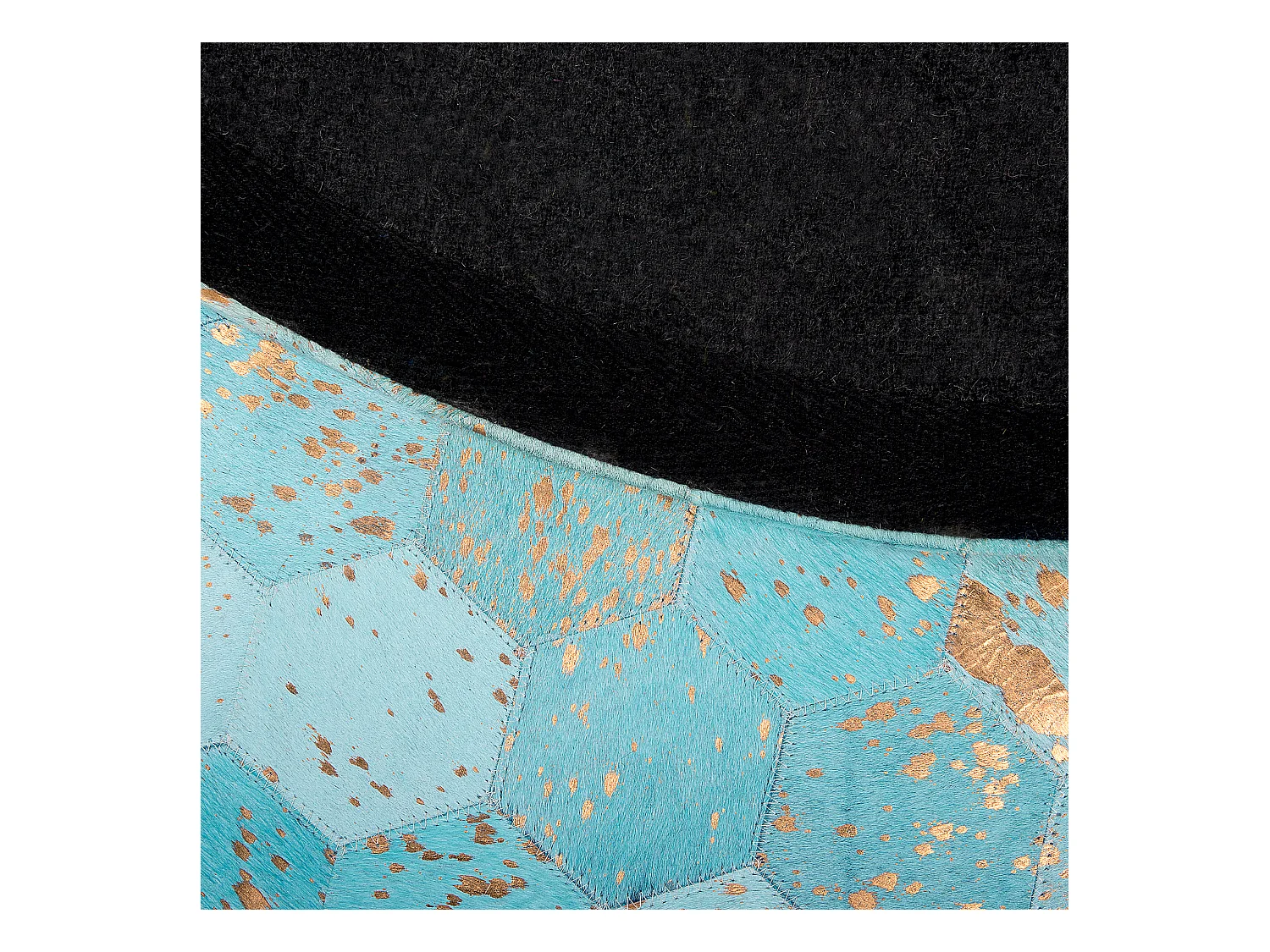 Vloerkleed ZEYTIN ø 140 cm Leer Turquoise