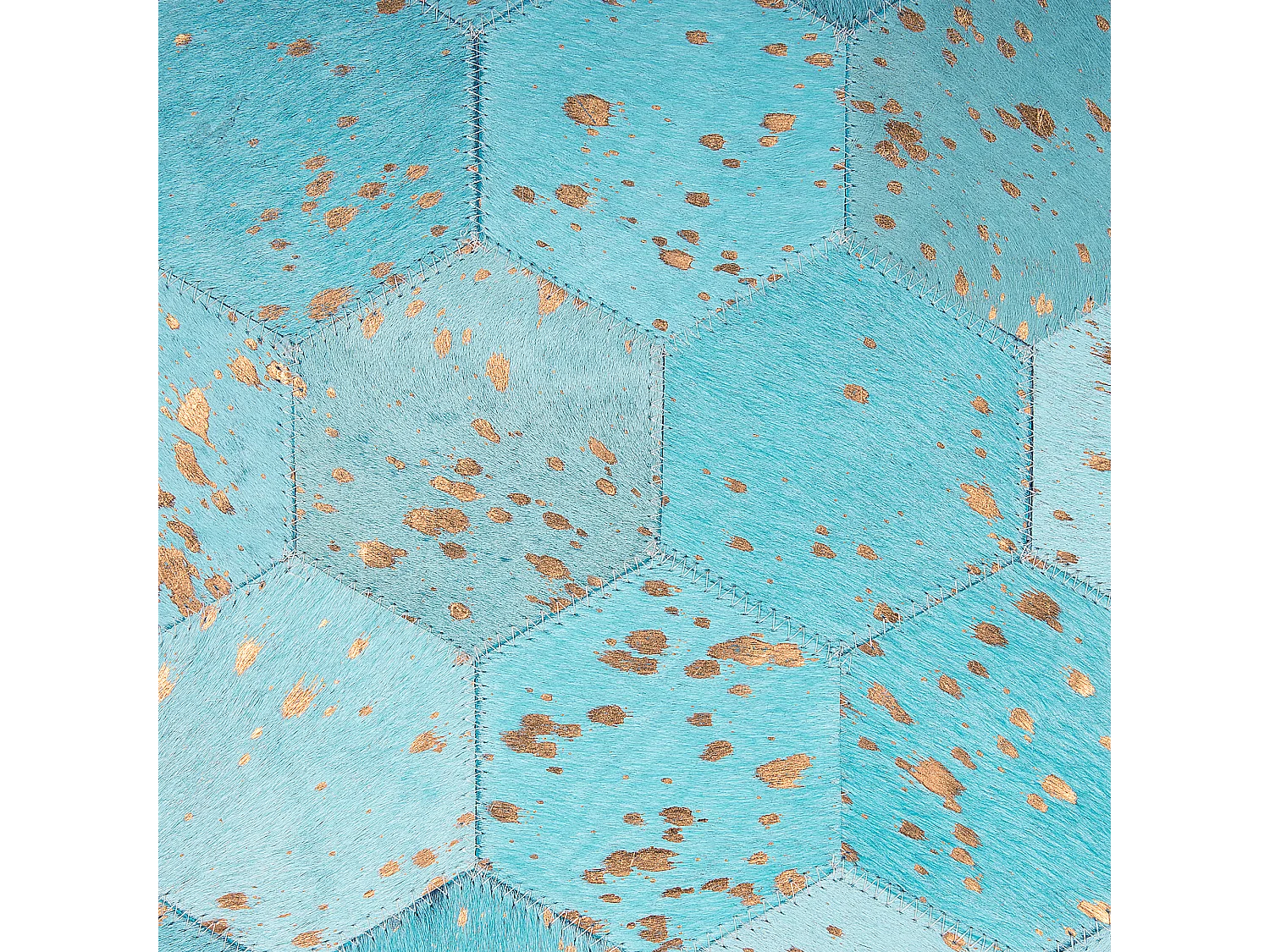 Vloerkleed ZEYTIN ø 140 cm Leer Turquoise