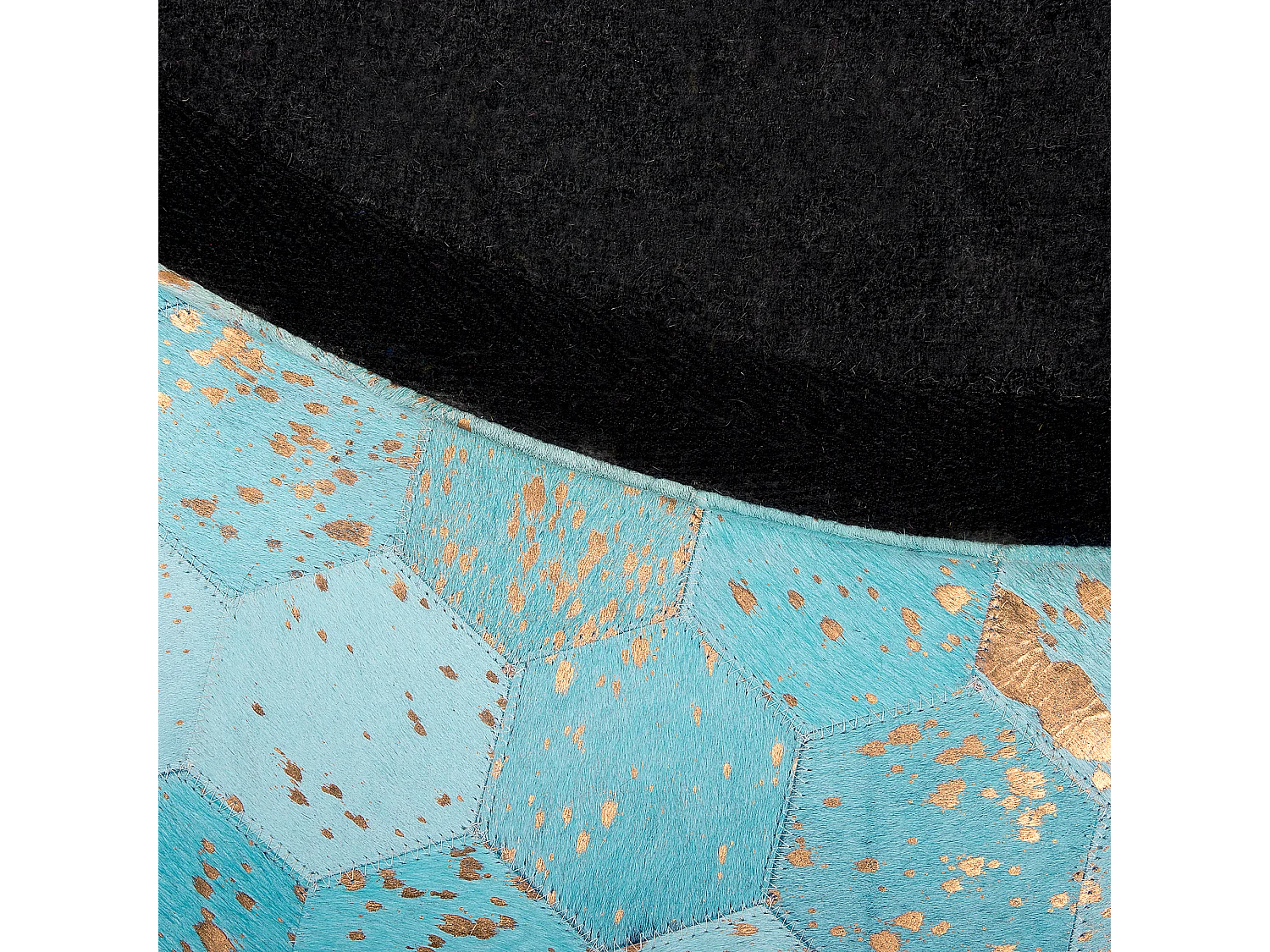 Vloerkleed ZEYTIN ø 140 cm Leer Turquoise